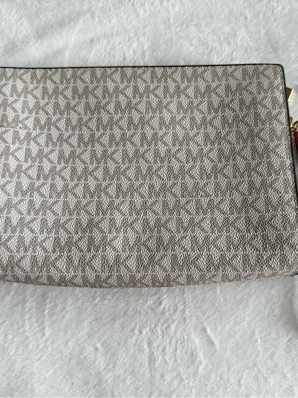 Michael Kors Pink Stripe MK Logo Wristlet